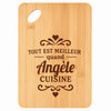 Planche bambou gravée personnalisée femme idée cadeau Fête des Mères apéro 30×20 prénom cuisine plateau fromage anniversaire noel maman mamie