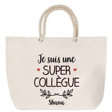 Sac Fête des Mères Mamie Famille Idée Cadeau anniversaire Noël Travail Boulot Métier Départ Retraite Collègue Femme cabas shopping plage