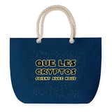 Sac de plage Bleu anse corde Cryptos soit avec toi