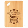 Planche bambou gravée personnalisée femme idée cadeau Fête des Mères apéro 30×20 prénom cuisine plateau fromage anniversaire noel maman mamie