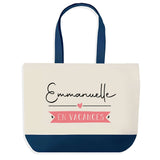Sac de shopping bleu Emmanuelle en Vacances