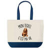 Sac de shopping bleu Teckel c'est la Vie