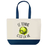 Sac de shopping bleu Tennis c'est la Vie