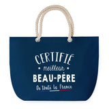 Sac de Plage Bleu avec Anse Corde Certifié meilleur Beau-Père