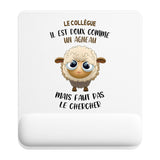 Tapis de souris ergonomique avec repose-poignet, accessoire bureau pour femme et homme, fête des pères, cadeau pas cher, idée cadeau fête des mères, secret santa, départ à la retraite, télétravail et gaming