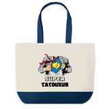 Sac de shopping bleu Super Tatoueur