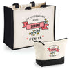 Cabas femme sac plage ou shopping tote bag pochette trousse Idée cadeau original pour anniversaire Noël travail départ retraite collègue famille fete des mères maman mamie