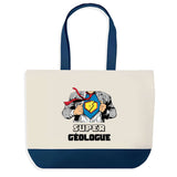 Sac de shopping bleu Super Géologue