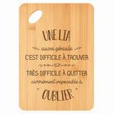 Planche bambou gravée personnalisée femme idée cadeau Fête des Mères apéro 30×20 prénom cuisine plateau fromage anniversaire noel maman mamie