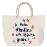 Sac Fête des Mères Mamie Famille Idée Cadeau anniversaire Noël Travail Boulot Métier Départ Retraite Collègue Femme cabas shopping plage