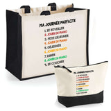 Cabas homme ou femme sac plage ou shopping tote bag pochette trousse Idée cadeau original pour anniversaire Noël travail départ retraite collègue famille fete des mères fetes des pères papa maman mamie papi