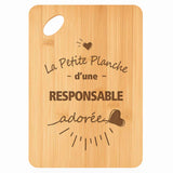 Planche bambou gravée personnalisée femme idée cadeau Fête des Mères apéro 30×20 prénom cuisine plateau fromage anniversaire noel maman mamie