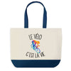 Sac de shopping bleu Vélo c'est la Vie