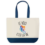 Sac de shopping bleu Vélo c'est la Vie