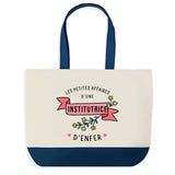 Sac de shopping bleu Institutrice Les Affaires d'Enfer