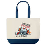 Sac de shopping bleu Serveuse Koala à la Plage