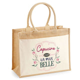 Sac Fête des Mères Mamie Famille Idée Cadeau anniversaire Noël Travail Boulot Métier Départ Retraite Collègue Femme cabas shopping plage