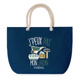 Sac de plage Bleu anse corde J'peux Pas Jardin