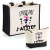 Cabas homme ou femme sac plage ou shopping tote bag pochette trousse Idée cadeau original pour anniversaire Noël travail départ retraite collègue famille fete des mères fetes des pères papa maman mamie papi