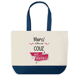 Sac de shopping bleu Merci Couz Géniale
