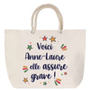 Sac Fête des Mères Mamie Famille Idée Cadeau anniversaire Noël Travail Boulot Métier Départ Retraite Collègue Femme cabas shopping plage