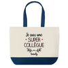 Sac de shopping bleu Sandy Super Collègue