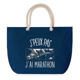 Sac de plage Bleu anse corde J'peux Pas Marathon