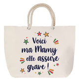 Sac Fête des Mères Mamie Famille Idée Cadeau anniversaire Noël Travail Boulot Métier Départ Retraite Collègue Femme cabas shopping plage