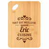 Planche bambou gravée personnalisée homme idée cadeau Fête des Pères apéro 30×20 prénom cuisine plateau fromage anniversaire noel papa papi 