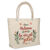 Sac Fête des Mères Mamie Famille Idée Cadeau anniversaire Noël Travail Boulot Métier Départ Retraite Collègue Femme cabas shopping plage