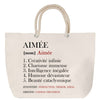 Sac Fête des Mères Mamie Famille Idée Cadeau anniversaire Noël Travail Boulot Métier Départ Retraite Collègue Femme cabas shopping plage