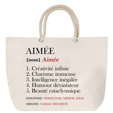 Sac Fête des Mères Mamie Famille Idée Cadeau anniversaire Noël Travail Boulot Métier Départ Retraite Collègue Femme cabas shopping plage