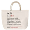 Sac Fête des Mères Mamie Famille Idée Cadeau anniversaire Noël Travail Boulot Métier Départ Retraite Collègue Femme cabas shopping plage