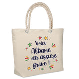 Sac Fête des Mères Mamie Famille Idée Cadeau anniversaire Noël Travail Boulot Métier Départ Retraite Collègue Femme cabas shopping plage