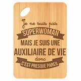 Planche bambou gravée personnalisée femme idée cadeau Fête des Mères apéro 30×20 prénom cuisine plateau fromage anniversaire noel maman mamie