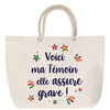 Sac Fête des Mères Mamie Famille Idée Cadeau anniversaire Noël Travail Boulot Métier Départ Retraite Collègue Femme cabas shopping plage
