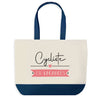 Sac de shopping bleu Cycliste en Vacances