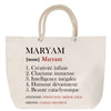 Sac Fête des Mères Mamie Famille Idée Cadeau anniversaire Noël Travail Boulot Métier Départ Retraite Collègue Femme cabas shopping plage