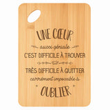 Planche bambou gravée personnalisée femme idée cadeau Fête des Mères apéro 30×20 prénom cuisine plateau fromage anniversaire noel maman mamie