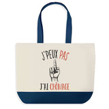 Sac de shopping bleu J'peux pas Chômage
