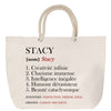 Sac Fête des Mères Mamie Famille Idée Cadeau anniversaire Noël Travail Boulot Métier Départ Retraite Collègue Femme cabas shopping plage