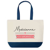 Sac de shopping bleu Musicienne en Vacances