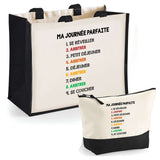 Cabas homme ou femme sac plage ou shopping tote bag pochette trousse Idée cadeau original pour anniversaire Noël travail départ retraite collègue famille fete des mères fetes des pères papa maman mamie papi