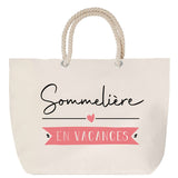 Sac Fête des Mères Mamie Famille Idée Cadeau anniversaire Noël Travail Boulot Métier Départ Retraite Collègue Femme cabas shopping plage