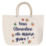 Sac Fête des Mères Mamie Famille Idée Cadeau anniversaire Noël Travail Boulot Métier Départ Retraite Collègue Femme cabas shopping plage