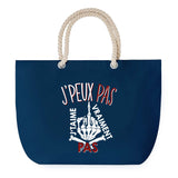 Sac de plage Bleu anse corde J'peux Pas Je t'aime pas