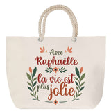 Sac Fête des Mères Mamie Famille Idée Cadeau anniversaire Noël Travail Boulot Métier Départ Retraite Collègue Femme cabas shopping plage