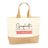 Sac Jute Fête des Mères Fêtes des Pères Mamie Papi Famille Idée Cadeau anniversaire Noël Travail Boulot Métier Départ Retraite Collègue Femme Homme
