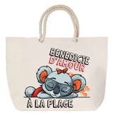 Sac Fête des Mères Mamie Famille Idée Cadeau anniversaire Noël Travail Boulot Métier Départ Retraite Collègue Femme cabas shopping plage