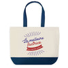 Sac de shopping bleu Factrice Meilleure du Monde